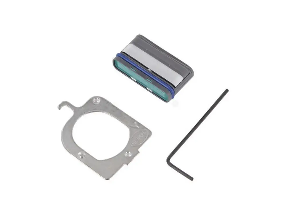 Strahlregler von Ideal Standard, bestehend aus einem Metallrahmen, einer Dichtungseinheit und einem Innensechskantschlüssel. Ideal zur Verwendung mit Badezimmerarmaturen.